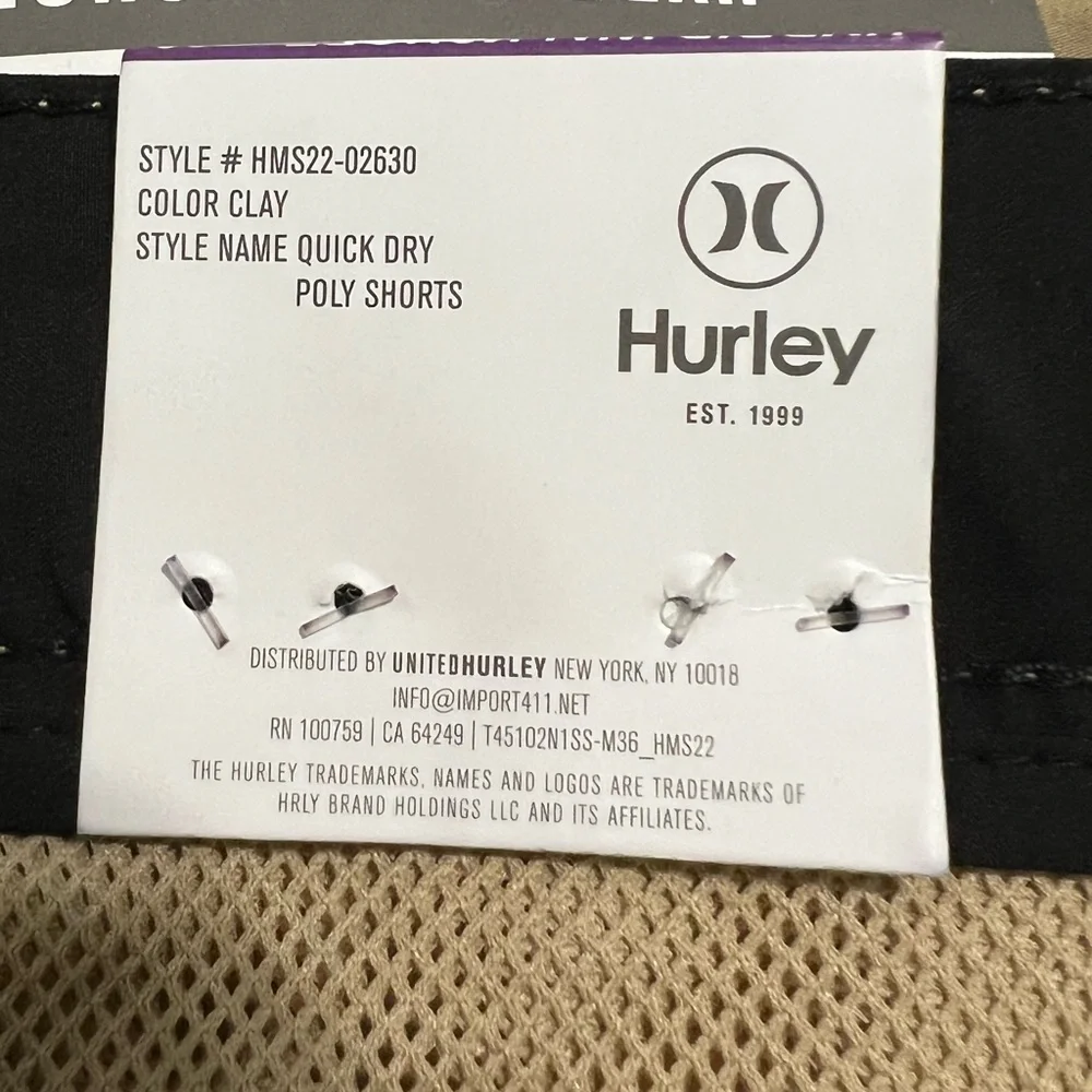 Hurley Hybrid Walkshorts Quickdry clay color shorts Size 36